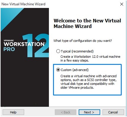 vmware workstation 12 virtual machine wizard
